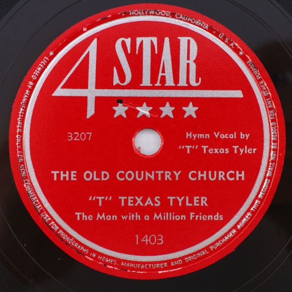 "T" Texas Tyler – The Old Country Church / Beyond Sunset 1950 78rpm Record 1403 - Picture 3 of 16